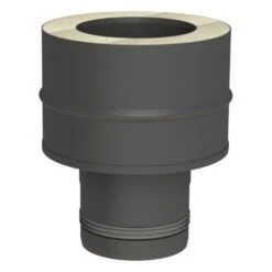 Pelletofenrohr - Übergang EW-PV Auf DW-FU - Schwarz - Jeremias Pellet-Line