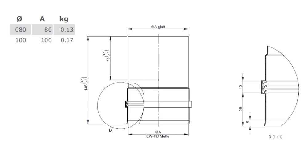 Pelletofenrohr - Kesselanschluss Mit Doppelmuffe Inkl. Messstutzen - Jeremias Pellet-Line 4 Pelletofenrohr - Kesselanschluss Mit Doppelmuffe Inkl. Messstutzen - Jeremias Pellet-Line – Bild 2