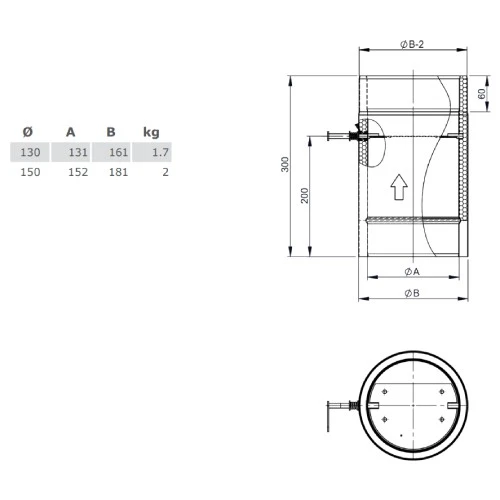 Ofenrohr - Doppelwandig - Längenelement 300 Mm Mit Drosselklappe Schwarz - Jeremias Iso-Line 4 Ofenrohr - Doppelwandig - Längenelement 300 Mm Mit Drosselklappe Schwarz - Jeremias Iso-Line – Bild 2