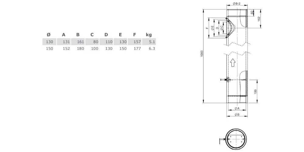Ofenrohr - Doppelwandig - Längenelement 1000 Mm Mit Klappe Und Tür Schwarz - Jeremias Iso-Line 4 Ofenrohr - Doppelwandig - Längenelement 1000 Mm Mit Klappe Und Tür Schwarz - Jeremias Iso-Line – Bild 2