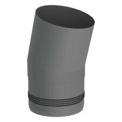 Pelletofenrohr - Winkel 15° Starr - Gussgrau - Jeremias Pellet-Line