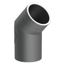 Ofenrohr - Doppelwandig - Winkel 45° Mit Tür Gussgrau - Jeremias Iso-Line