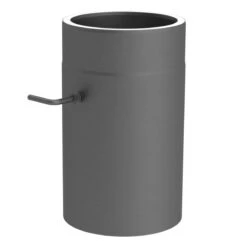 Ofenrohr - Doppelwandig - Längenelement 300 Mm Mit Drosselklappe Gussgrau - Jeremias Iso-Line