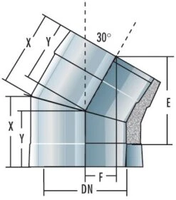 Bogen 30° - Doppelwandig - Raab DW-Alkon
