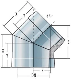 Bogen 45° - Doppelwandig - Raab DW-Alkon