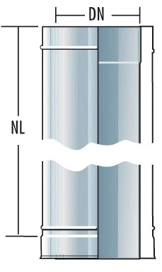 Rohrelement 1000 Mm - Doppelwandig - Raab DW-FU