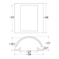 Keramische Lüftungsnische Inkl. LED Beleuchtung - CB-tec -Top Fram Geschaft CB Keramische Luftungsnische Technischen Zeichnung 1600x1600