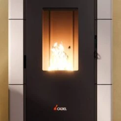 Pelletofen Cadel Cristal 7 Up 7 KW -Top Fram Geschaft Cadel Cristal 7 Up Weiss Ambient Detail 1600x1600