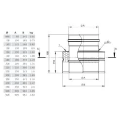 Übergang DW-FU / EW-FU Mit Muffe - Jeremias DW-FU -Top Fram Geschaft DW37AM Bauteilzeichnung 1600x1600