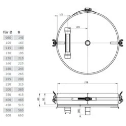 Rußtopf Abnehmbar Mit Kondensatblauf - Doppelwandig - Jeremias DW-FU -Top Fram Geschaft DW44 Bauteilzeichnung 1600x1600