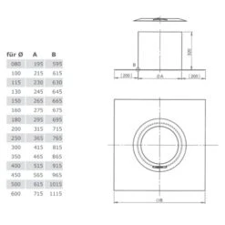 Flachdachdurchführung Zylindrisch Mit Wetterkragen - Doppelwandig - Jeremias DW-ECO -Top Fram Geschaft DWECO52ZY Bauteilzeichnung 1600x1600
