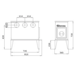 Kaminofen Dovre 300 CB 9 KW -Top Fram Geschaft Dovre 300CB Technisches 1600x1600