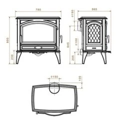 Kaminofen Dovre 760 WD 12 KW -Top Fram Geschaft Dovre 760WD Technisches 1600x1600