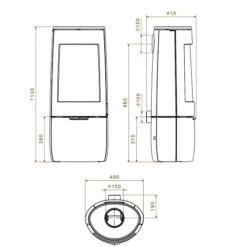 Kaminofen Dovre Bold 400 | 7 KW -Top Fram Geschaft Dovre Bold 400 Technisches 1600x1600