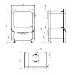 Kaminofen Dovre Rock 350 WB 7 KW -Top Fram Geschaft Dovre Rock 350 WB Technisches 1600x1600