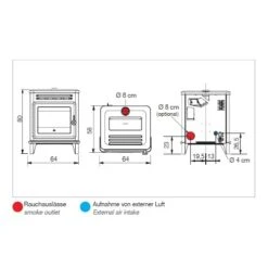Pelletofen Edilkamin Lille 8 Up 8,1 KW -Top Fram Geschaft Edilkamin Lille 8 8kW 1600x1600
