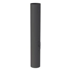 Ofenrohr - Längenelement 1000 Mm Mit Drosselklappe, Tür (ohne Einzug) - Schwarz - Jeremias Ferro-Lux