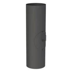 Ofenrohr - Längenelement 500 Mm Mit Drosselklappe, Tür (ohne Einzug) - Schwarz - Jeremias Ferro-Lux