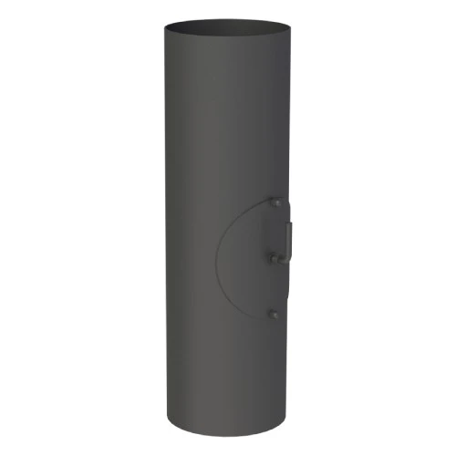 Ofenrohr - Längenelement 500 Mm Mit Drosselklappe, Tür (ohne Einzug) - Schwarz - Jeremias Ferro-Lux 3 Ofenrohr - Längenelement 500 Mm Mit Drosselklappe, Tür (ohne Einzug) - Schwarz - Jeremias Ferro-Lux