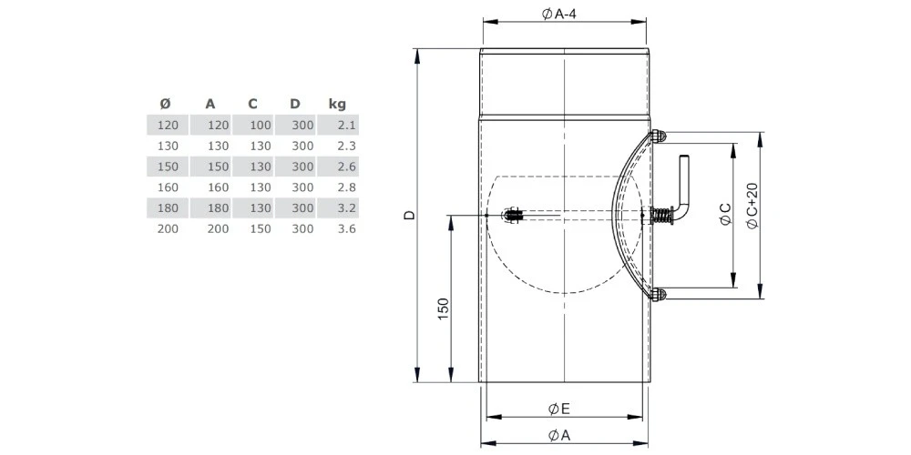 Ofenrohr - Längenelement 300 Mm Mit Drosselklappe Und Tür - Schwarz - Jeremias Ferro-Lux 6 Ofenrohr - Längenelement 300 Mm Mit Drosselklappe Und Tür - Schwarz - Jeremias Ferro-Lux – Bild 4