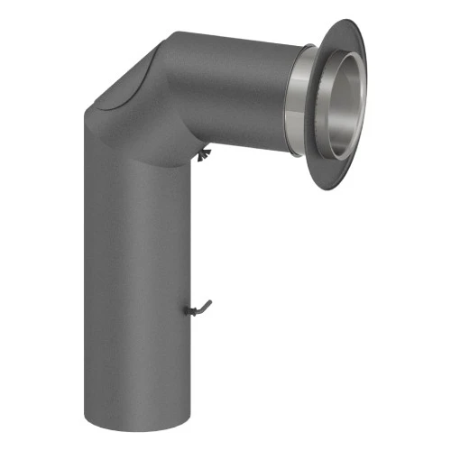 Ofenrohr - Winkelrohr (Schenkellänge 450/700 Mm)- Anschluss-SET Oben - Gussgrau - Jeremias Ferro-Lux 3 Ofenrohr - Winkelrohr (Schenkellänge 450/700 Mm)- Anschluss-SET Oben - Gussgrau - Jeremias Ferro-Lux