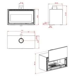 Kaminofen PALAZZETTI Iki 16:9 12 KW -Top Fram Geschaft Iki 16 9 Technisches 1600x1600