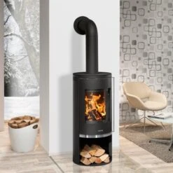 Kaminofen Justus Faro 2.0 | 6 KW -Top Fram Geschaft JUSTUS Kaminofen Faro 2 Abdeckplatte Stahl Schwarz Ambiente 1600x1600