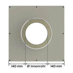 Wanddurchführung Kürzbar Für Wandstärken Bis 120 Mm - Jeremias LUX-NOVA -Top Fram Geschaft Jeremias LUX NOVA Wanddurchfuwhrung Vorderansicht mit Masse 1600x1600 2