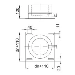Grundplatte Für Sockelmontage Mit Außennippel - Doppelwandig - Reuter DW-BLUE -Top Fram Geschaft KFT 1600x1600