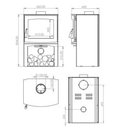 Kaminofen A Caminetti Panorama RS21 6 KW -Top Fram Geschaft Kaminofen A Caminetti Panorama RS21 8 kW back tb 1600x1600