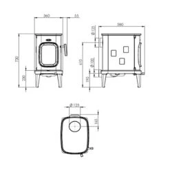 Kaminofen Dovre SAGA 107 | 7 KW -Top Fram Geschaft Kaminofen Dovre SAGA 107 Tehnical 1600x1600