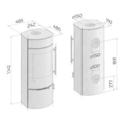 Kaminofen Drooff Andalo 3 M 6 KW -Top Fram Geschaft Kaminofen Drooff Andalo 3 M Stahl zeichnung 1600x1600