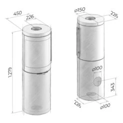 Kaminofen Drooff Brunello 2 M 6 KW -Top Fram Geschaft Kaminofen Drooff Brunello 2 M zeichnung 1600x1600