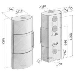 Kaminofen Drooff Catania 6 KW -Top Fram Geschaft Kaminofen Drooff Catania zeichnung 1600x1600
