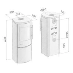 Kaminofen Drooff Garda 8 KW -Top Fram Geschaft Kaminofen Drooff Garda zeichnung 1600x1600