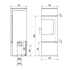 Kaminofen Fram Luisa 6 KW -Top Fram Geschaft Kaminofen Fram Luisa 6 kW tehn1 1600x1600