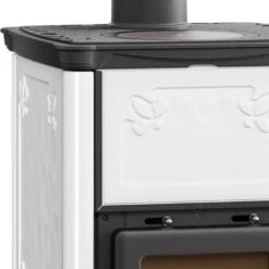 Kaminofen La Nordica Emiliana 6,5 KW -Top Fram Geschaft Kaminofen La Nordica Emiliana weiss detail 1600x1600