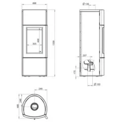 Kaminofen Leda Delta W 8 KW Wasserführend -Top Fram Geschaft Kaminofen Leda Delta W 8 skitzze 1600x1600