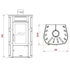 Kaminofen PALAZZETTI Elisa 9,7 KW -Top Fram Geschaft Kaminofen PALAZZETTI Elisa Technisches 1600x1600