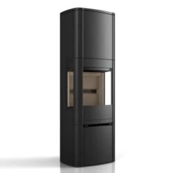 Kaminofen Scan 65-10 High Top Stahl 6 KW -Top Fram Geschaft Kaminofen Scan 65 10 High Top Stahl mit Seitenfenstern Left 1600x1600