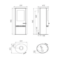 Kaminofen TermaTech TT21RL 5 KW -Top Fram Geschaft Kaminofen TermaTech TT21RL teh 1600x1600