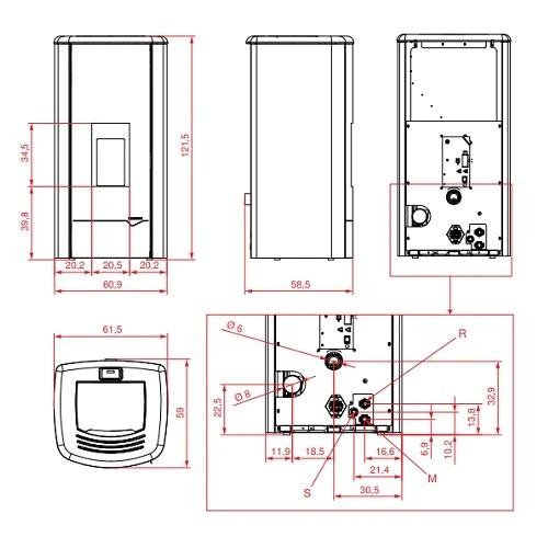 Pelletofen PALAZZETTI Ecofire Mirella Idro 15 KW Wasserführend 5 Pelletofen PALAZZETTI Ecofire Mirella Idro 15 KW Wasserführend – Bild 3
