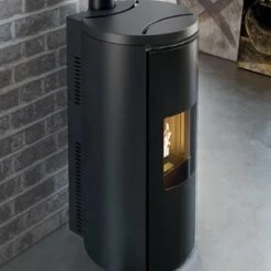 Pelletofen Edilkamin Celia Air Tight Plus 9,6 KW 8 Pelletofen Edilkamin Celia Air Tight Plus 9,6 KW -Top Fram Geschaft Pelletofen Edilkamin Celia Air Tight Tight Plus Stahl Schwarz Ambient 1600x1600