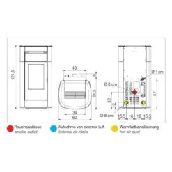 Pelletofen Edilkamin Vyda2 Evo 12,6 KW -Top Fram Geschaft Pelletofen Edilkamin Vyda2 Evo zeichnung 1600x1600