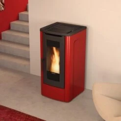 Pelletofen La Nordica Extraflame Dahiana Plus VFS 10 KW -Top Fram Geschaft Pelletofen La Nordica Extraflame Dahiana Plus VFS rot ambiental 2 1600x1600