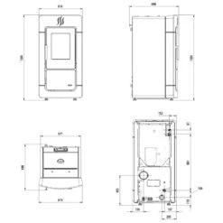 Pelletofen La Nordica Extraflame Diadema Idro Evo 28 KW Wasserführend -Top Fram Geschaft Pelletofen La Nordica Extraflame Diadema Idro Evo 28 tech 1600x1600