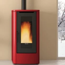 Pelletofen La Nordica Extraflame Teorema 10 KW -Top Fram Geschaft Pelletofen La Nordica Extraflame Teorema bordeaux ambiental 1600x1600