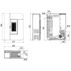 Pelletofen MCZ ALEA Air 7 S1 7 KW -Top Fram Geschaft Pelletofen MCZ ALEA Air 7 S1 Abmessungen 1600x1600