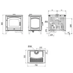 Pelletofen MCZ DECÒ Air 8 M1+ 8 KW -Top Fram Geschaft Pelletofen MCZ DEC Air 8 M1 tehnical 1600x1600