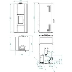 Pelletofen Royal Idro 270 | 26,7 KW Wasserführend -Top Fram Geschaft Pelletofen Royal Idro 270 masse 1600x1600